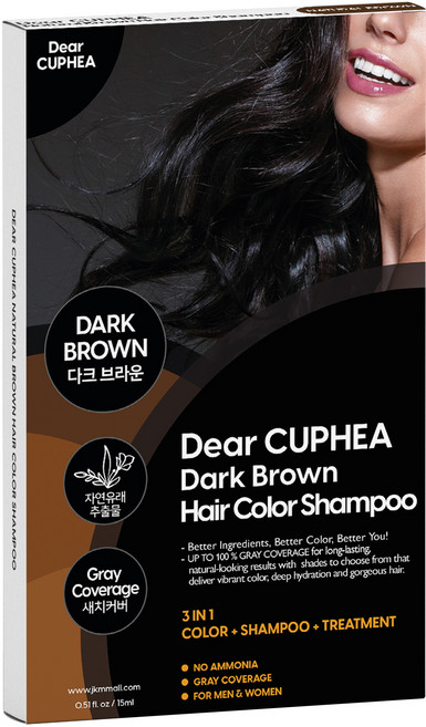 디어쿠페아 헤어 컬러 샴푸 3회분, 다크브라운, 1개