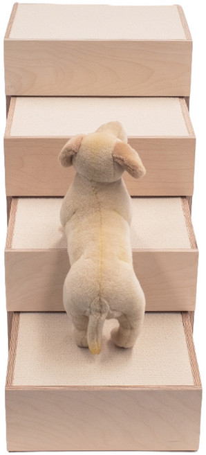 라뜰리에드보아 반려동물 걍계단식스 깊이조절 원목 계단, 아이보리(매트), 1개