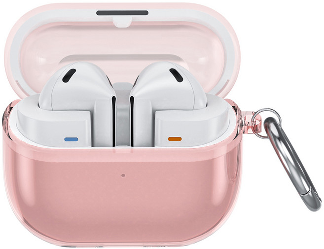 다퍼남 갤럭시 버즈3 / 버즈3 프로 호환 오링 투명케이스, 핑크, 1개