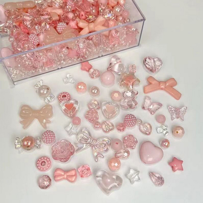 마다꾸미 다채로운 대용량 탑꾸 만들기 재료 50g, 핑크, 1세트