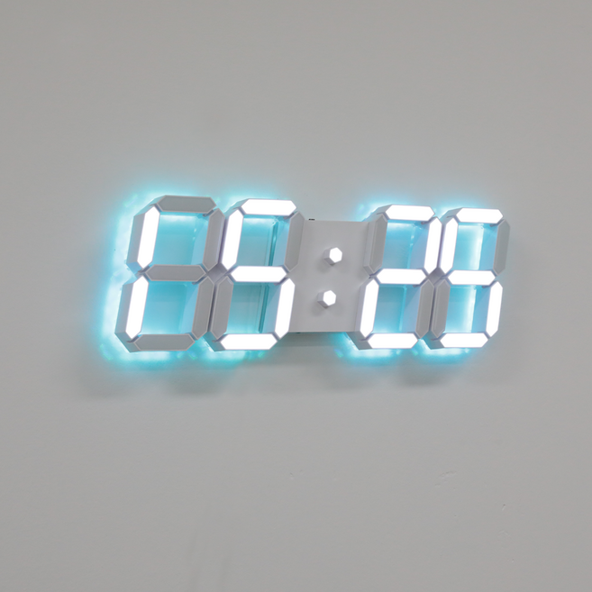 로이레트니 온도 습도 공기질측정 LED 알람 무선리모컨 인테리어 무타공벽시계 6.6m, 화이트 오리지널 플루티드