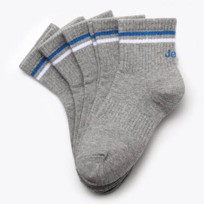 지프 아동용 목 투라인 중목 양말 5족 세트