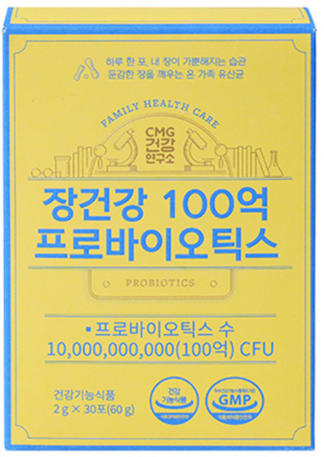장건강 100억 프로바이오틱스 보장균수 유산균 30p, 60g, 1개
