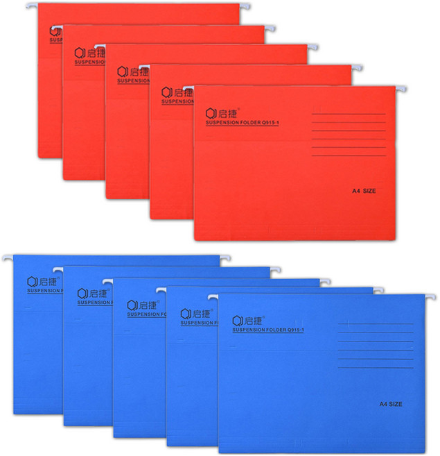 마다꾸미 걸이식 행잉 사무용 파일 A4 2종 x 5p 세트, 17 레드, 블루, 1세트