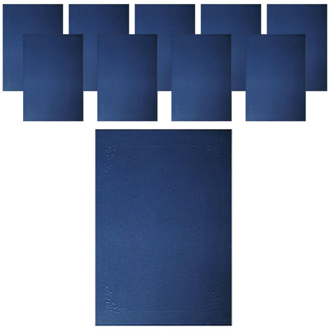 다니엘문구 머메이드 매직패브릭 종이 상장케이스 세로형 고급이중접착끼움식, 청색 무지, 10개