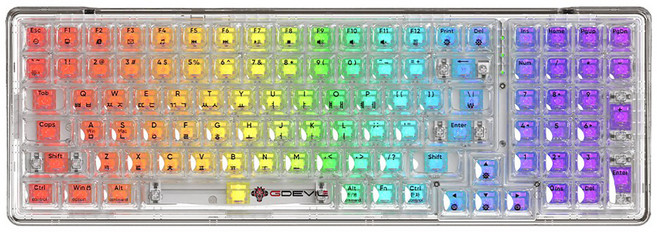 지데빌 100키 게이트론 마그네틱 게이밍 기계식 키보드, 투명, G819MT TCOM, 마그네틱축(자석축)