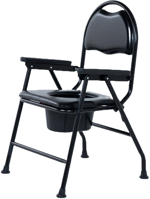 라이프헬퍼 접이식 이동식 화장실 변기 목욕 의자 좌변기 요강 노인 환자 임산부 LH-T1, 1개, 블랙