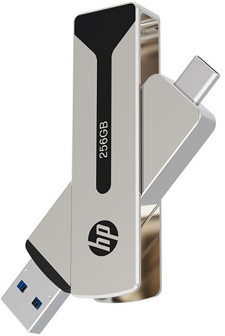 HP OTG Type C & A 911 Pro USB 3.2 외장 SSD HPFD911PRO-256, 256GB, 골드실버