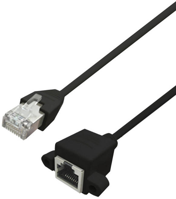 랜스타 CAT.5E 랜 연장 판넬형 케이블 FTP Open Screw, 블랙, 1개, 1m