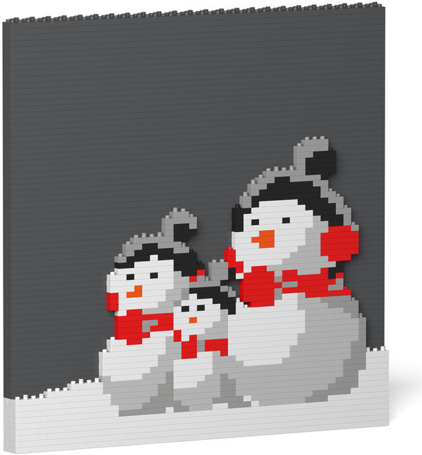 JEKCA 눈사람 그림 크리스마스 블럭 S, 혼합색상, 1개