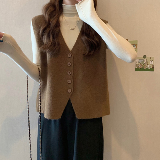 Goodif 女性V領針織背心