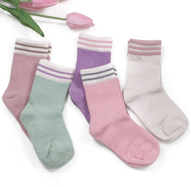 키즈퓨처 유아동 에브밍 골지 중목 양말 5족 세트