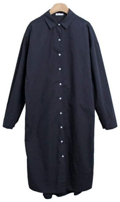 린다샵 레테차 카라넥 무지 롱 셔츠 원피스 cpnb3070k48