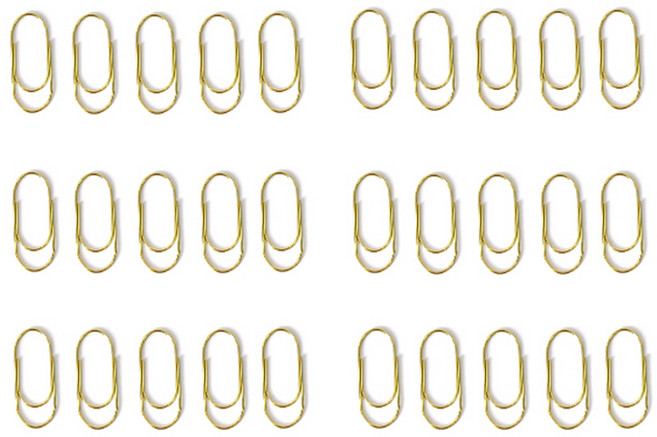 문구담 세련된 컬러 뚱클립 노멀 골드, 30개, 1개입