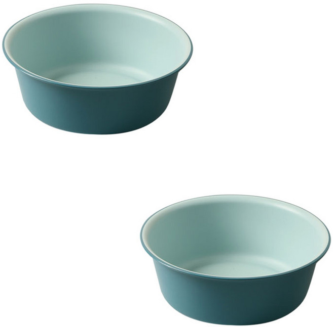 더자카 투톤 플라스틱 다용도 대야 L, 블루, 2개