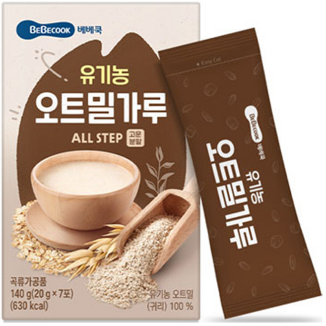 베베쿡 유기농 오트밀가루, 140g, 1개