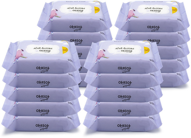 아띠앙 자연처럼 물티슈 휴대형, 40g, 20매, 20개