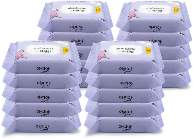 아띠앙 자연처럼 물티슈 휴대형, 40g, 20매, 20개 - 쿠팡