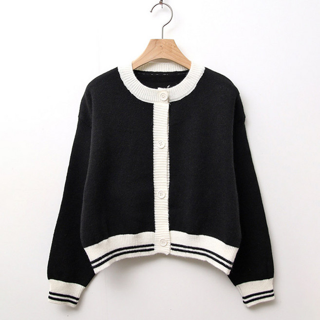 Loves 女款Miyu條紋圓領針織開襟衫