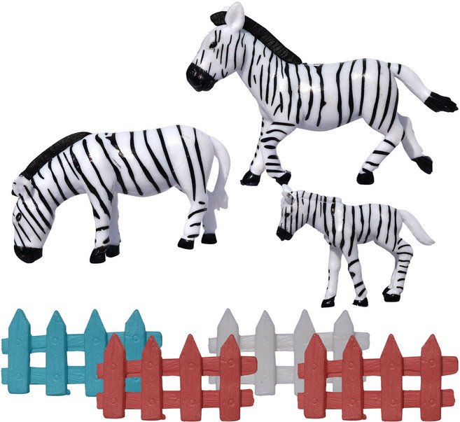 모비딕 미니어처 피규어 얼룩말 목장, 1세트