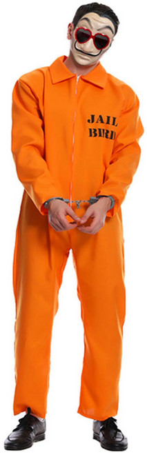 오프리 남녀공용 죄수복 긴팔 바디수트 할로윈 코스튬