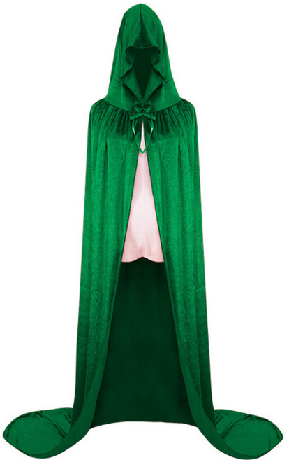 오프리 새틴 후드 롱 망토 할로윈 코스튬