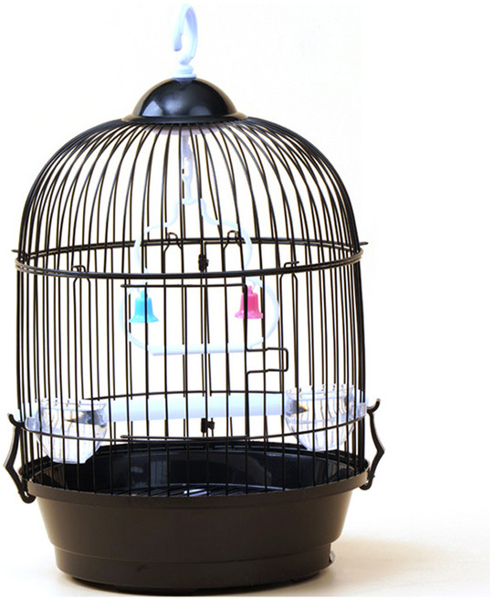 카르노 랜보어 벨 걸이형 돔 새장, 블랙, 1개