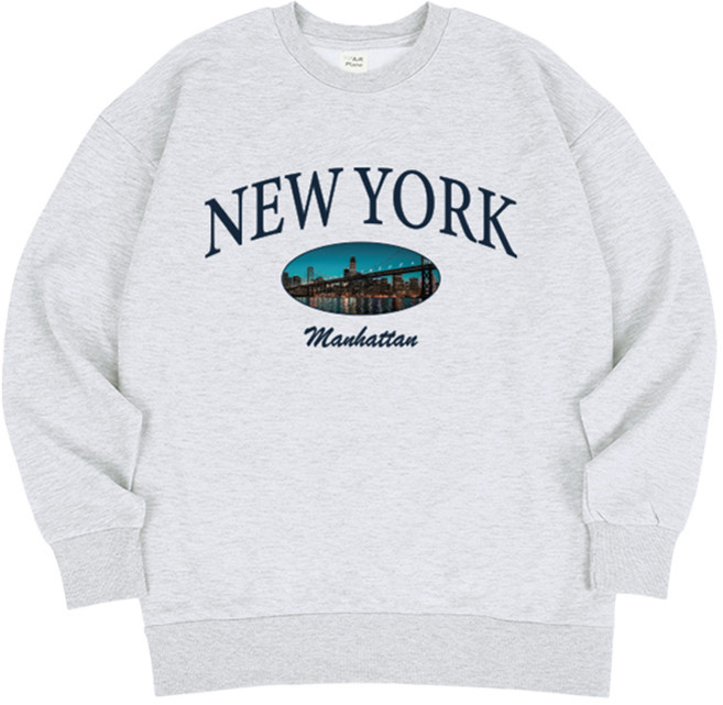 에어플레인 뉴욕 맨하탄 오버핏 맨투맨