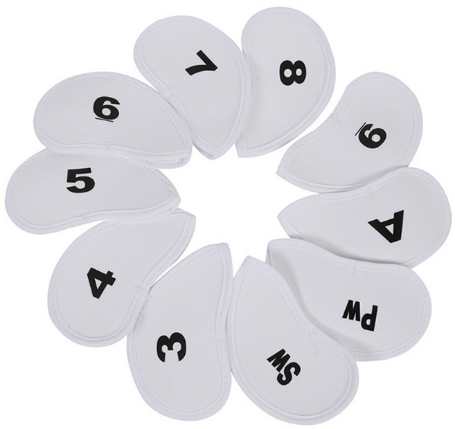 소니오 무지컬러 아이언 클럽 골프 헤드커버 10종 세트, 03 화이트