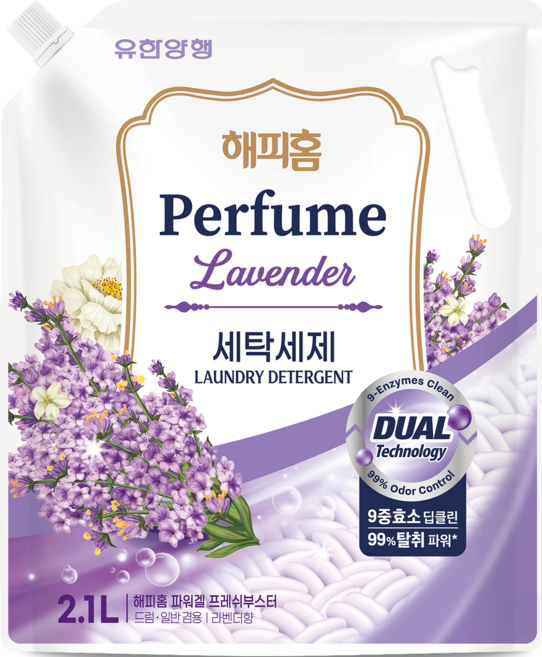 해피홈 파워겔 프레쉬부스터 라벤더향 액상세제 리필, 2.1L, 1개