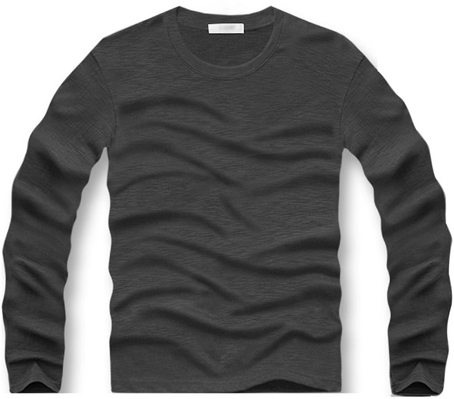 블루포스 남성용 통기성 켈로븐 라운드 오버핏 슬라브 무지 긴팔 티셔츠