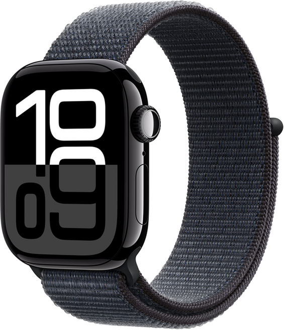 Apple 애플워치 10 GPS+Cellular, 제트 블랙, 42mm, 제트 블랙 / 잉크 스포츠 루프, Loop