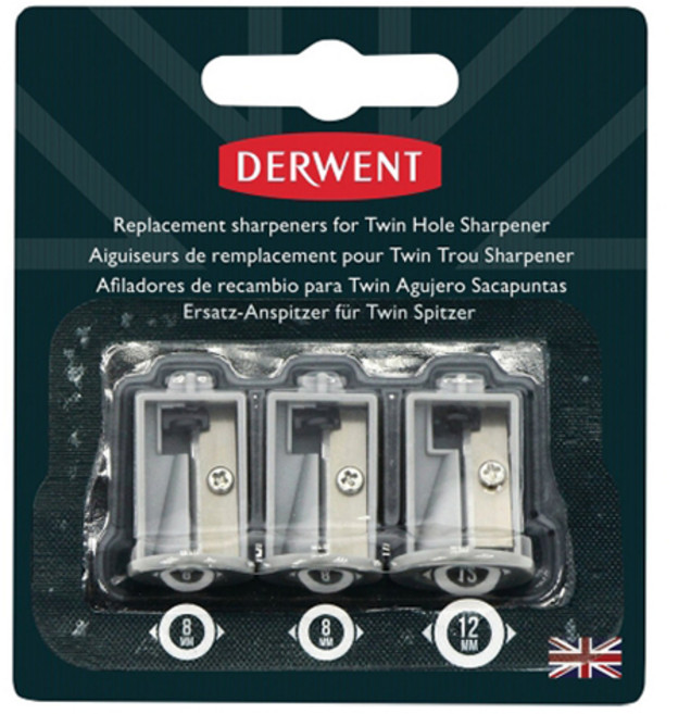 더웬트 2홀 전동 연필깎이 리필 칼날 3p 세트 DE2302353, 혼합색상, 1세트
