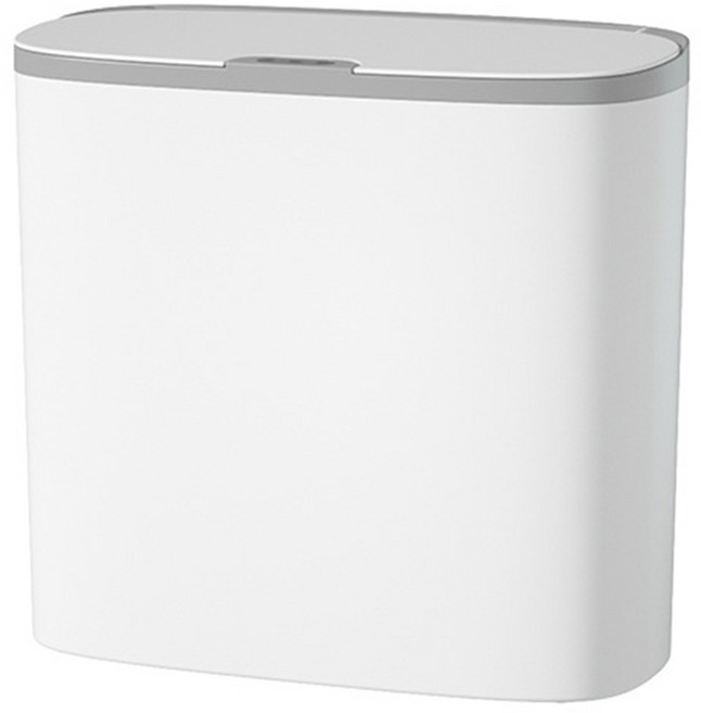 極簡智能感應壁掛夾縫兩用垃圾桶 14L, 灰白色