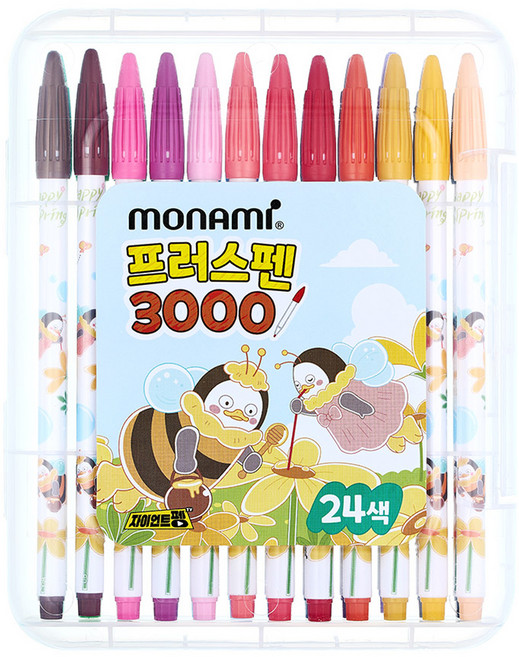 모나미 펭수 프러스펜 24색 세트, 혼합색상, 1세트