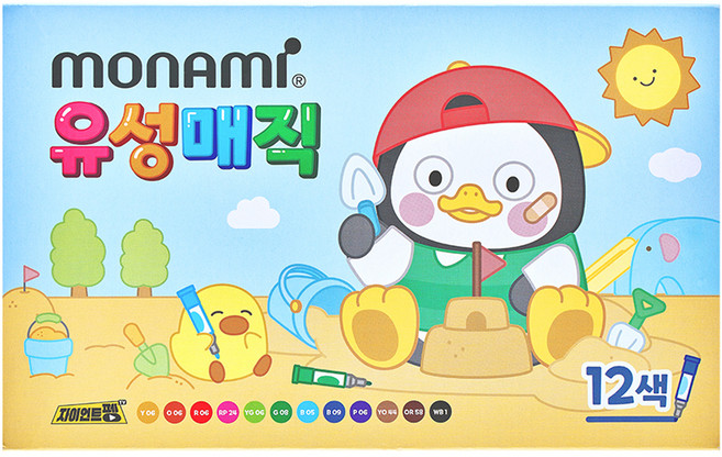 모나미 펭수 유성매직 12색 세트, 혼합색상, 1세트