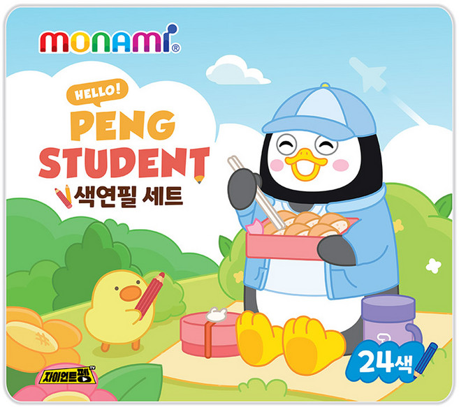 모나미 펭수 바우하우스 색연필 세트, 24색, 1세트
