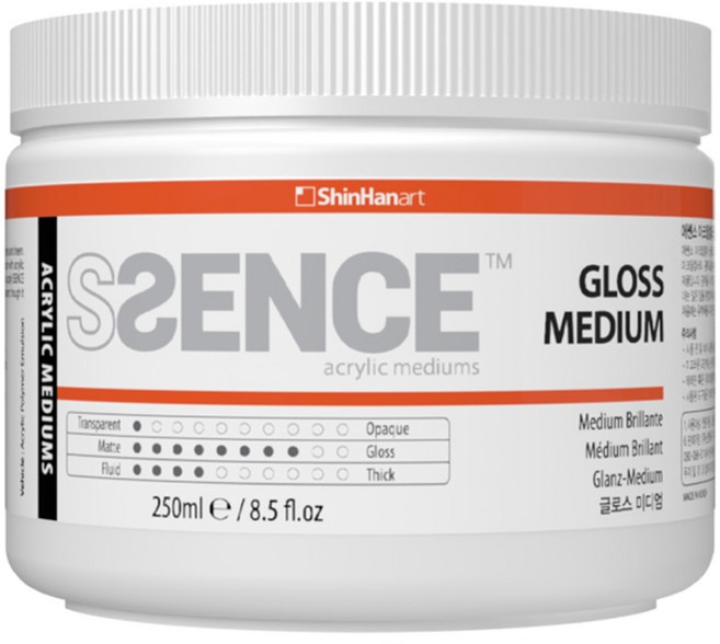 신한에쎈스 아크릴컬러 글로스 미디엄 젯소 Jar, 250ml, 1개