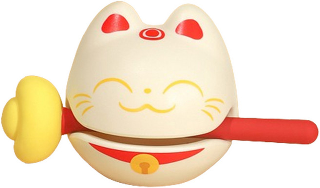 Topia 可愛動物木魚, 招財貓C 白色