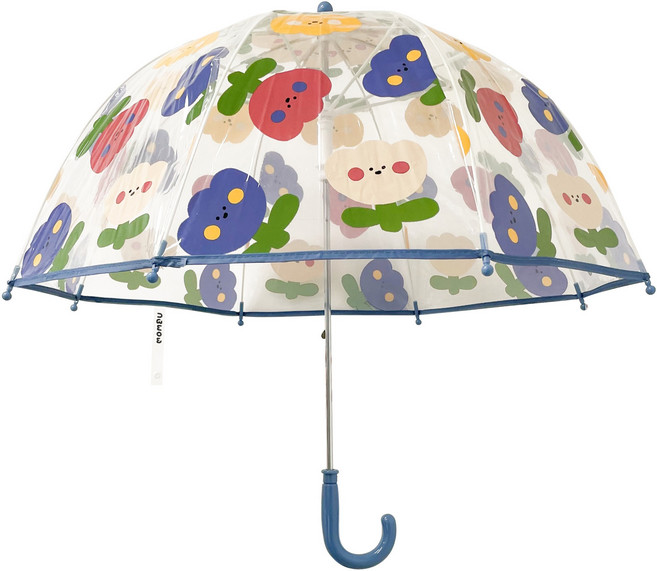 유비맘 아동용 돔형 반자동 투명 우산