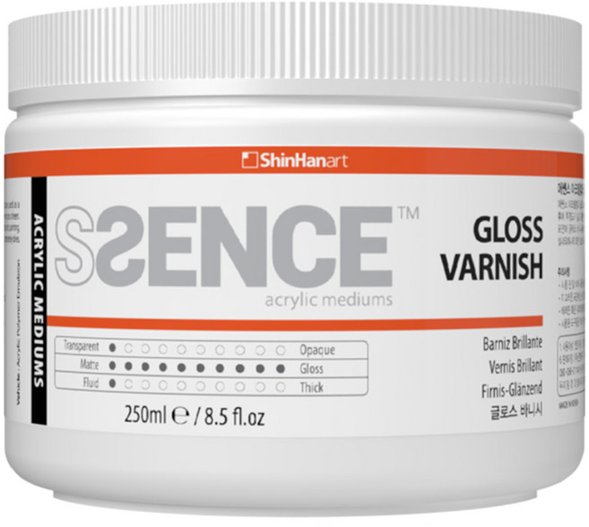 신한에쎈스 아크릴컬러 글로스 바니시 젯소 Jar, 250ml, 1개
