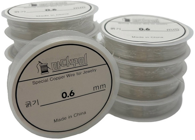 마다꾸미 비즈 공예 DIY 만들기 재료 우레탄줄 0.6mm, 투명, 10개