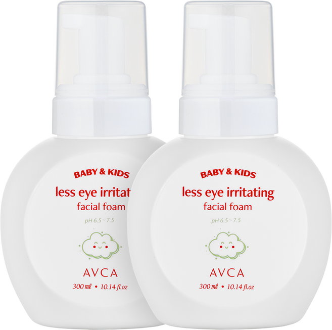 아브카 베이비 앤 키즈 눈시림 적은 마일드 티어프리 페이셜 폼, 300ml, 2개