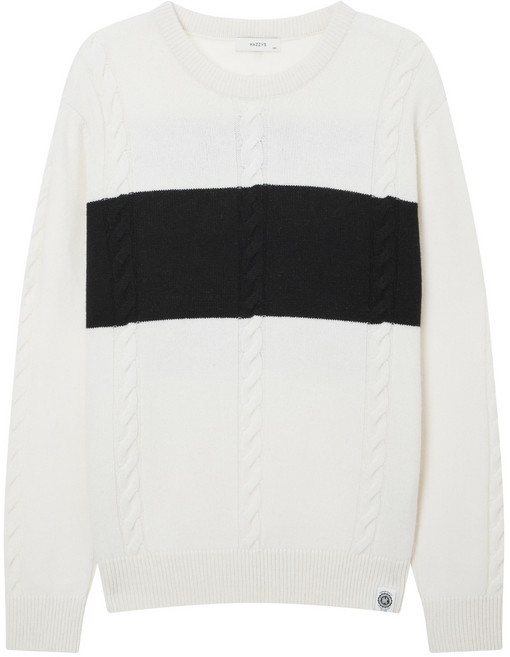 헤지스 남성용 로잉클럽 컬러블럭 로잉 엠브로이드 스웨터