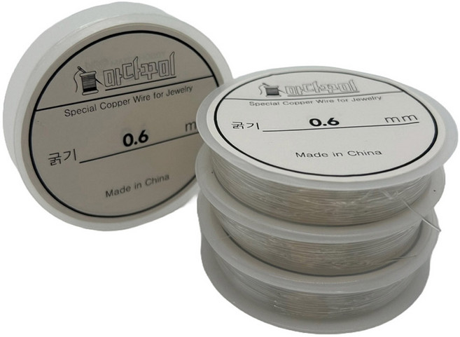 마다꾸미 비즈 공예 DIY 만들기 재료 우레탄줄 0.6mm, 투명, 4개