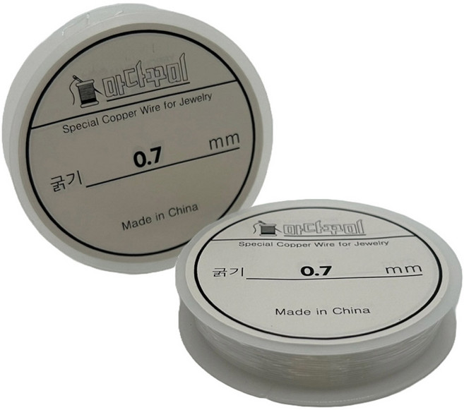 마다꾸미 비즈 공예 DIY 만들기 재료 우레탄줄 0.7mm, 투명, 2개