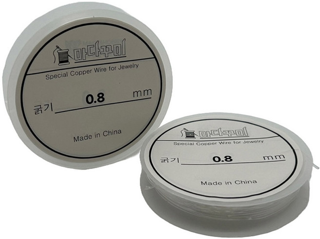 마다꾸미 비즈 공예 DIY 만들기 재료 우레탄줄 0.8mm, 투명, 2개