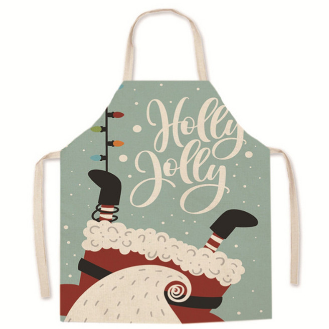 데이소이 해피 산타 크리스마스 린넨 미술 앞치마, TYPE 9
