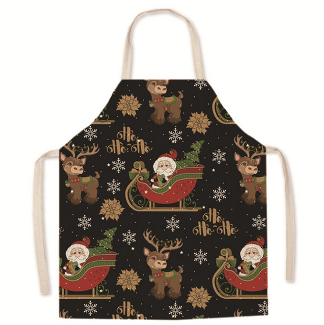 데이소이 해피 산타 크리스마스 린넨 미술 앞치마, TYPE 20