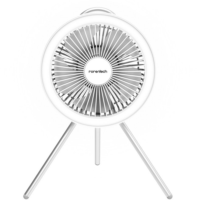 로랜텍 트래블 캠핑 저소음 무드등 무선 선풍기, TR-22, 화이트